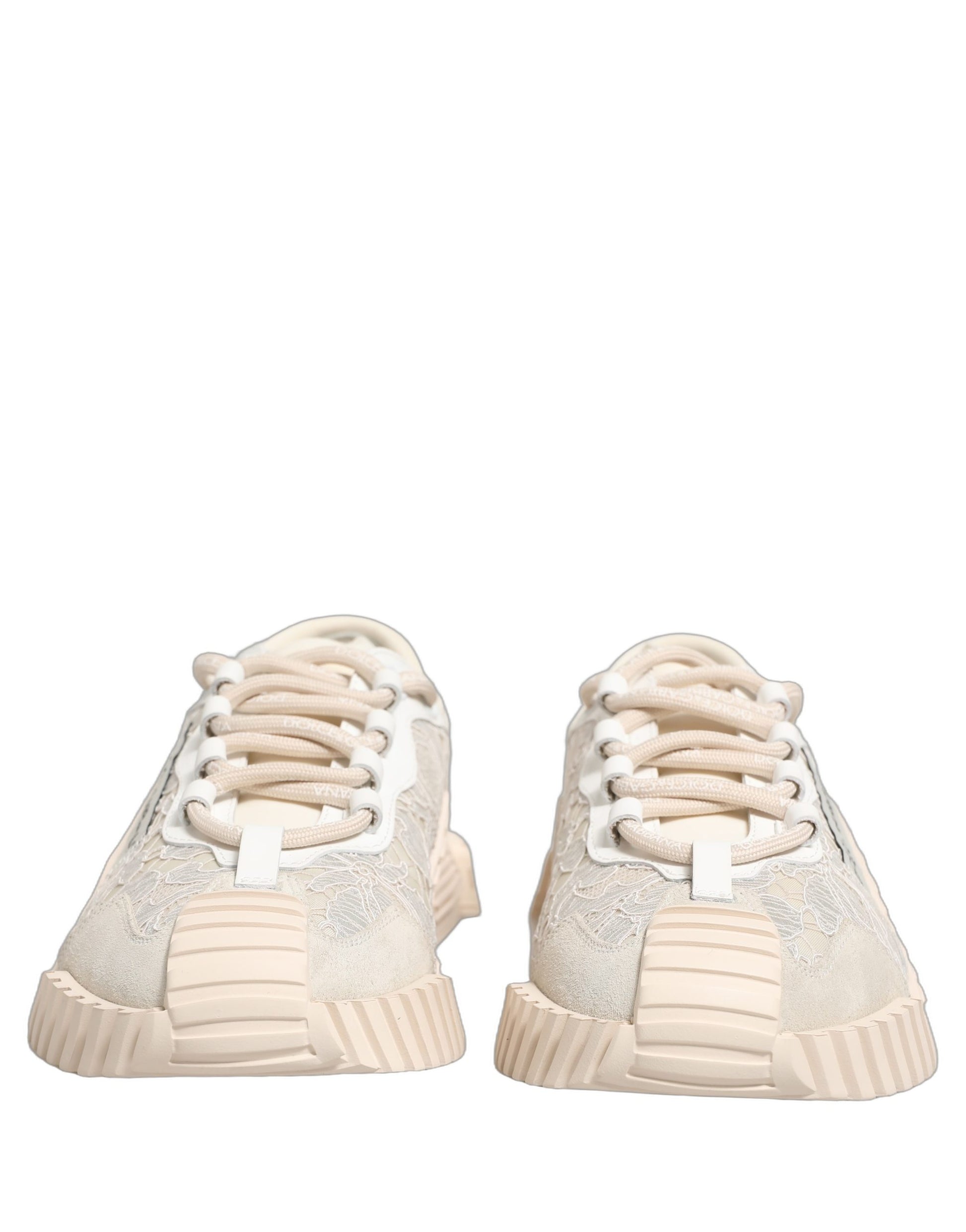 Chaussures de sport baskets basses Dolce & Gabbana en dentelle blanche NS1