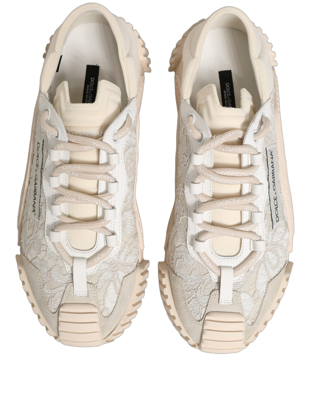 Chaussures de sport baskets basses Dolce & Gabbana en dentelle blanche NS1
