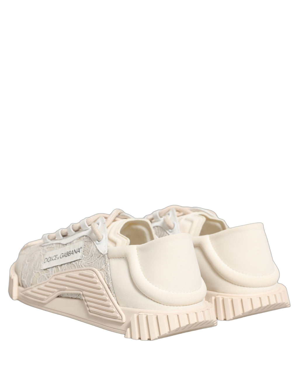 Chaussures de sport baskets basses Dolce & Gabbana en dentelle blanche NS1