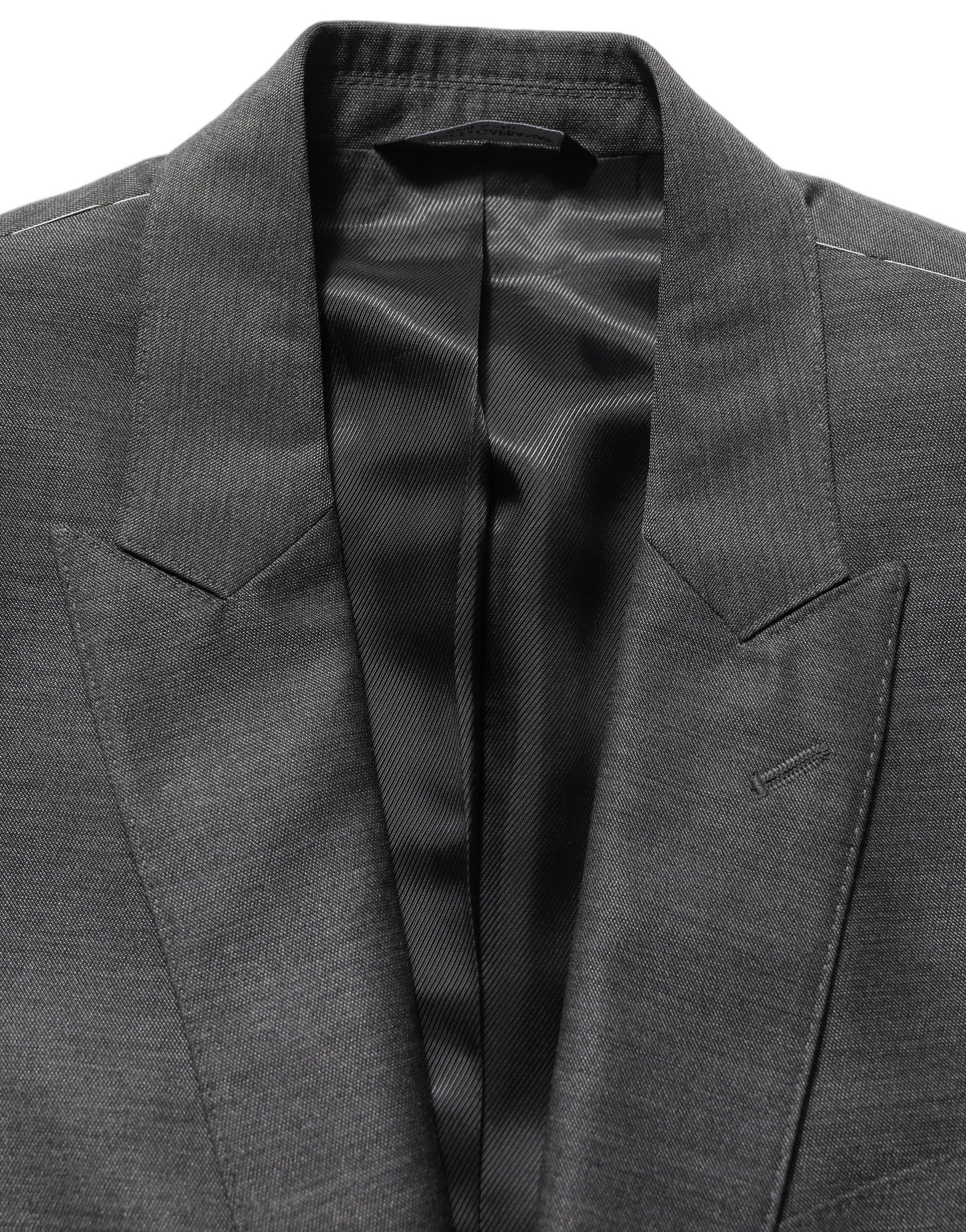 Dolce & Gabbana Gray MARTINI Slim Fit Formal 3 Piece Suit