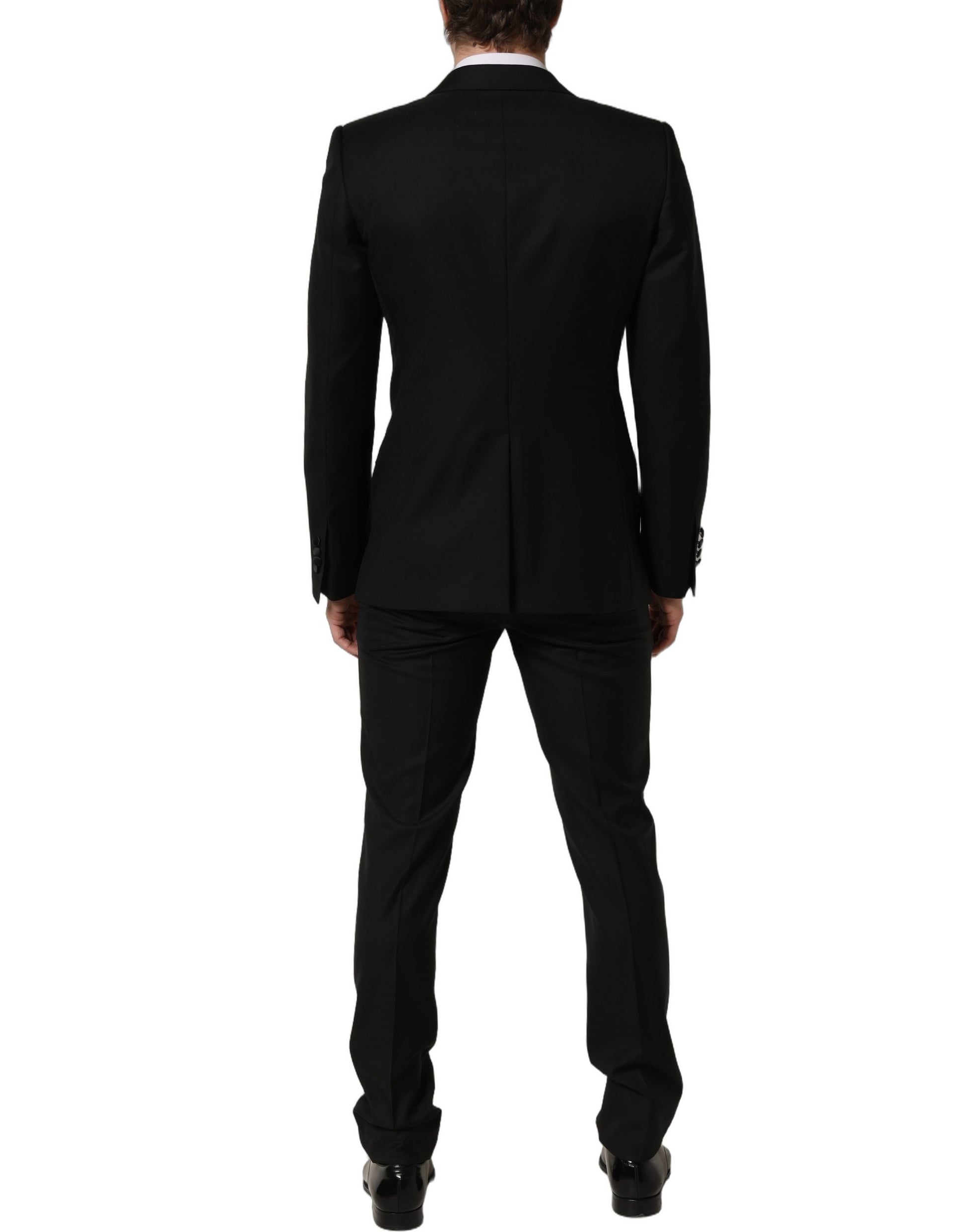 Dolce & Gabbana Black Wool Slim Fit Formal 2 Piece Men Suit
