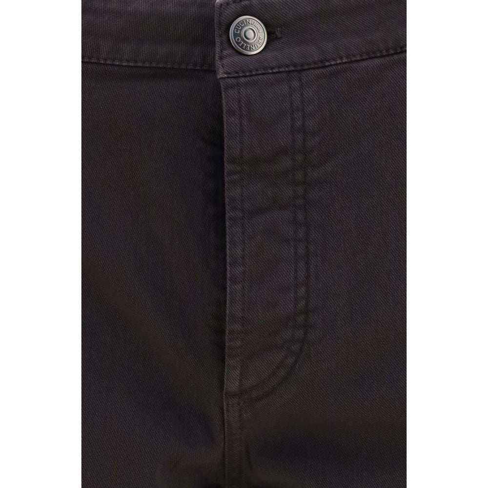 Brunello Cucinelli Brown Cotton Straight-Leg Jeans