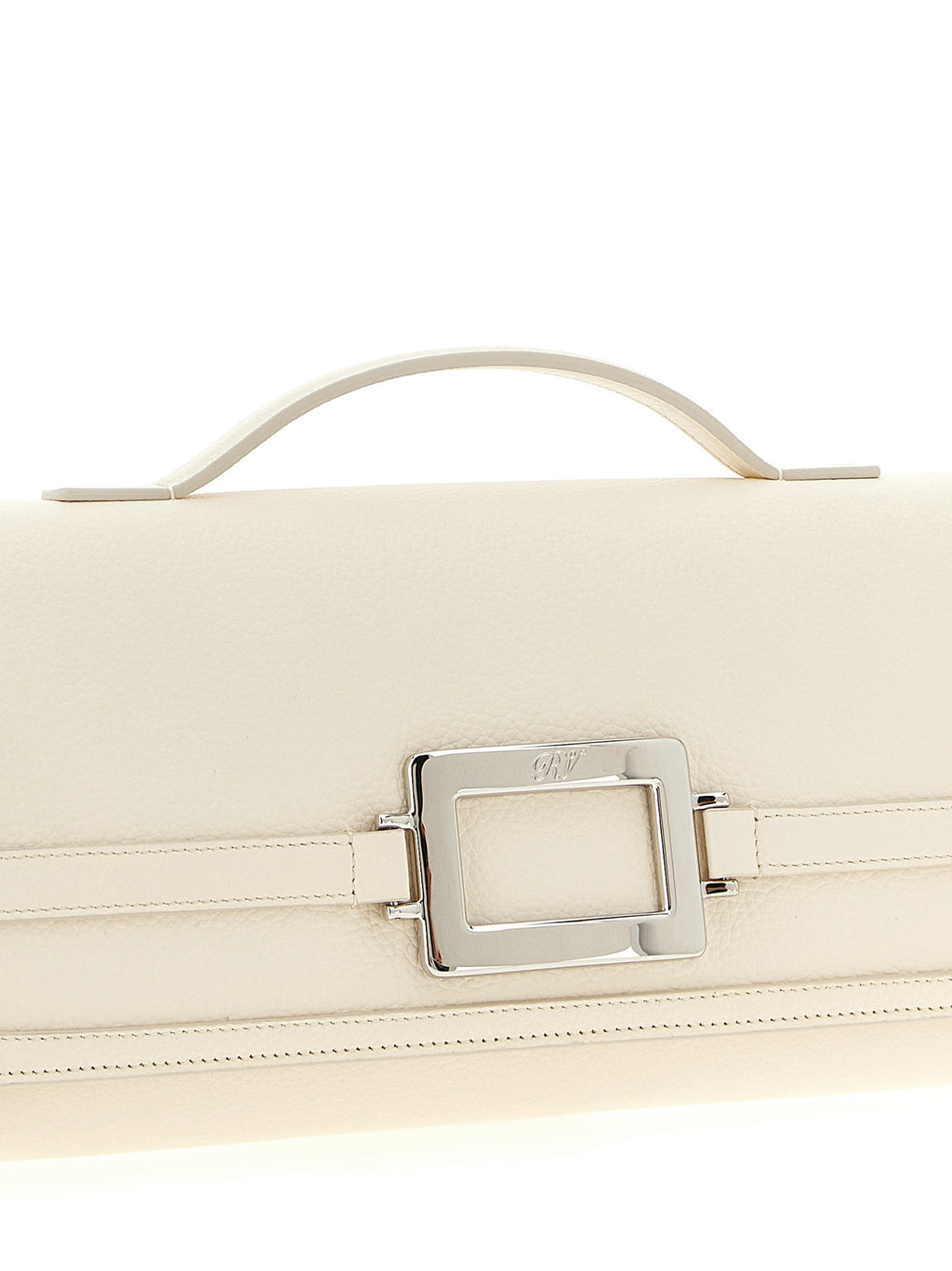 Roger Vivier White Calfskin Clutch Bag