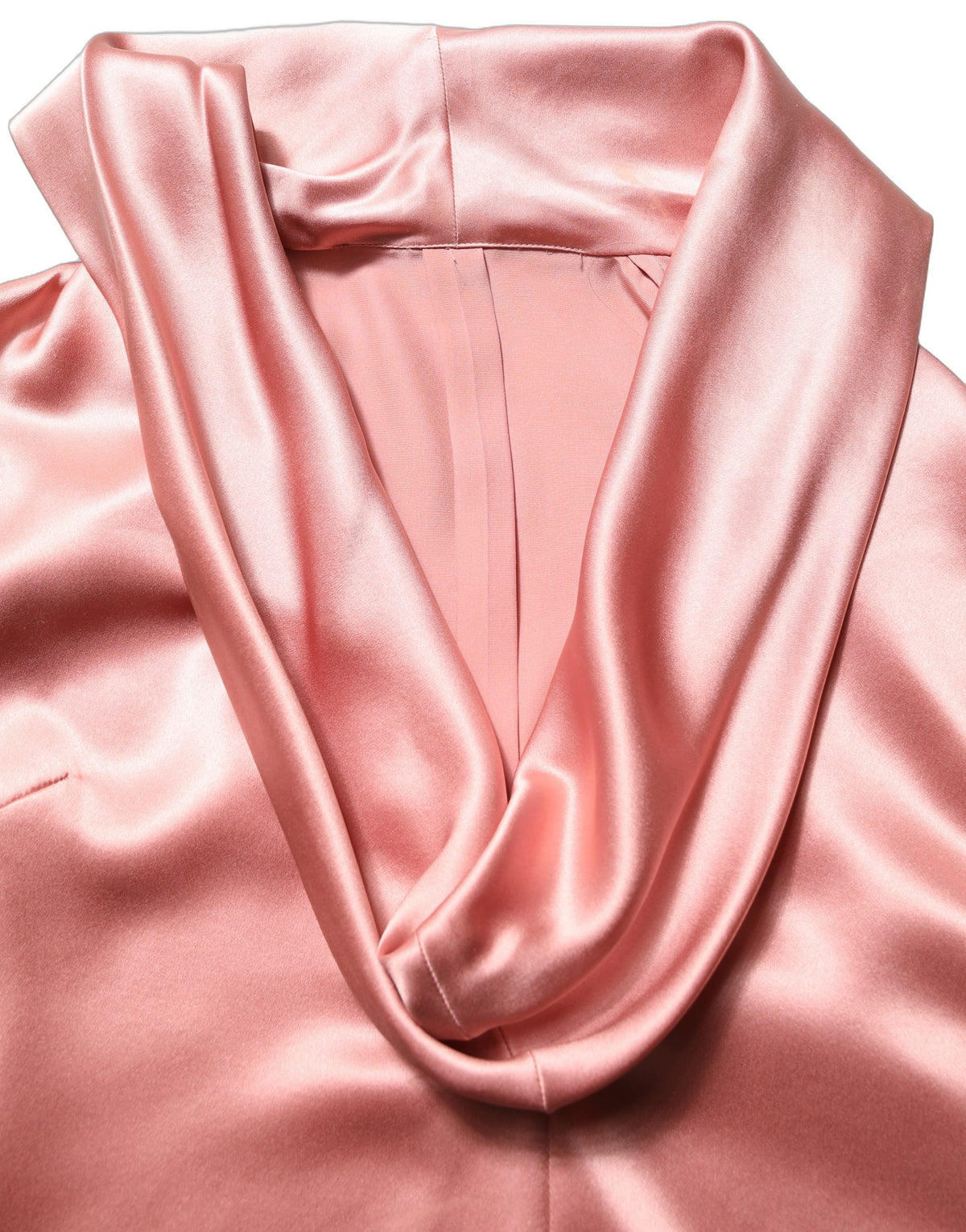 Dolce & Gabbana Pink Satin Silk V-neck Long Sleeves Blouse Top