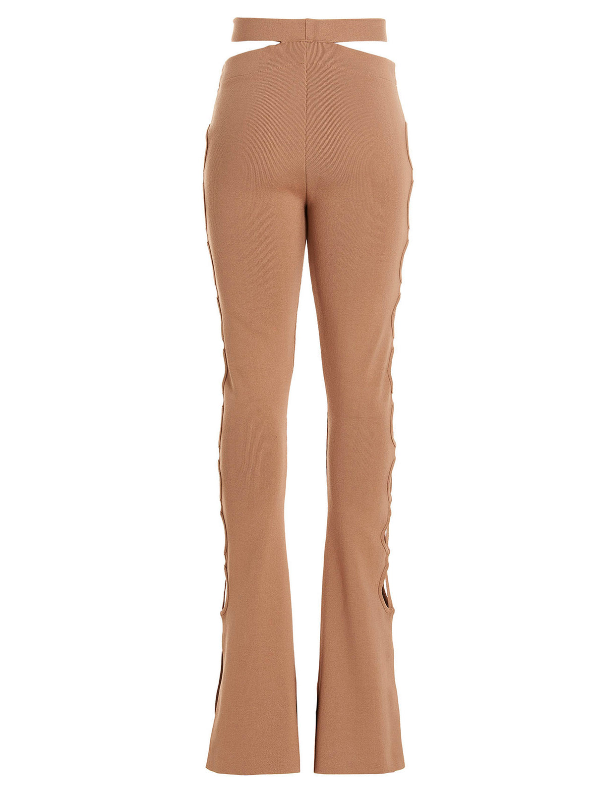 ANDREĀDAMO Beige Viscose Flared Pants