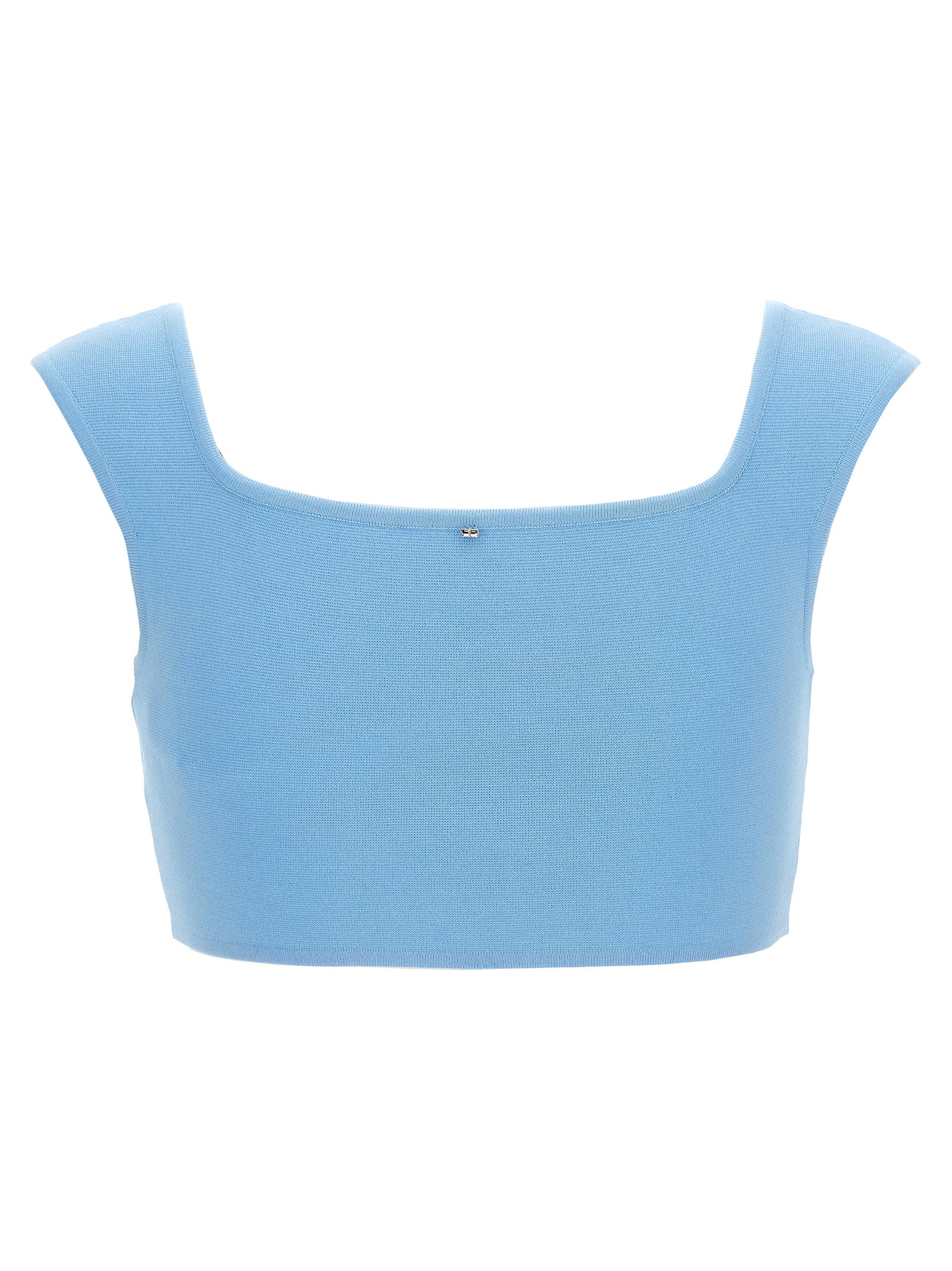 Sportmax Blue Cotton Sleeveles T-Shirt