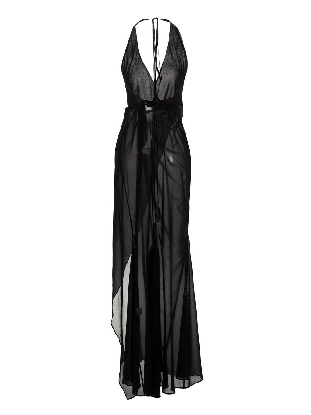 Louisa Ballou Black Silk Long Dress