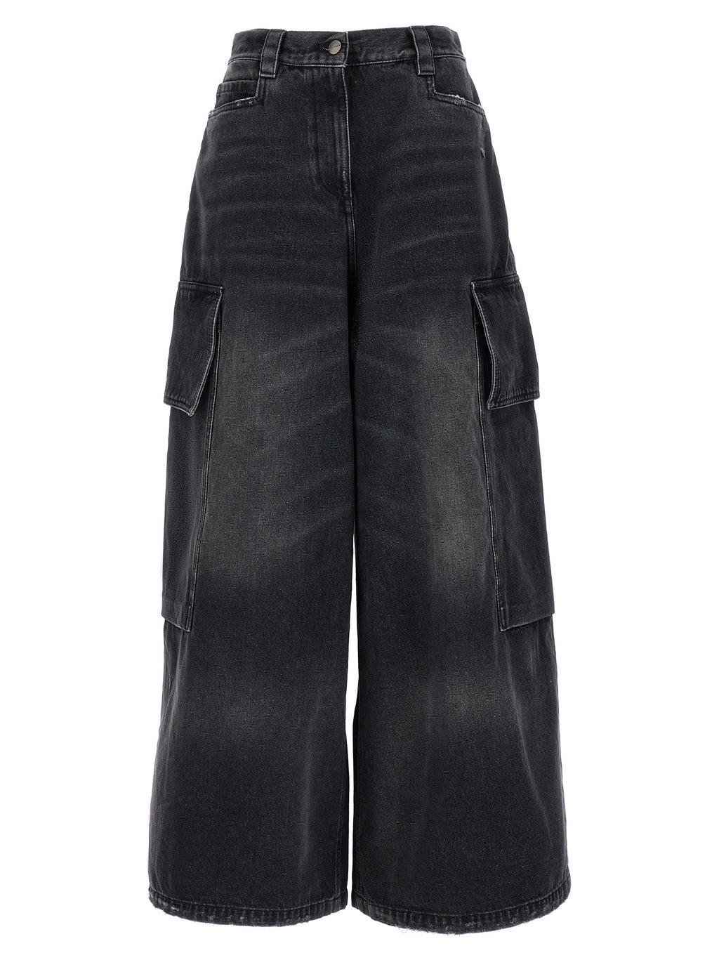 Palm Angels Gray Cotton Cargo Shorts