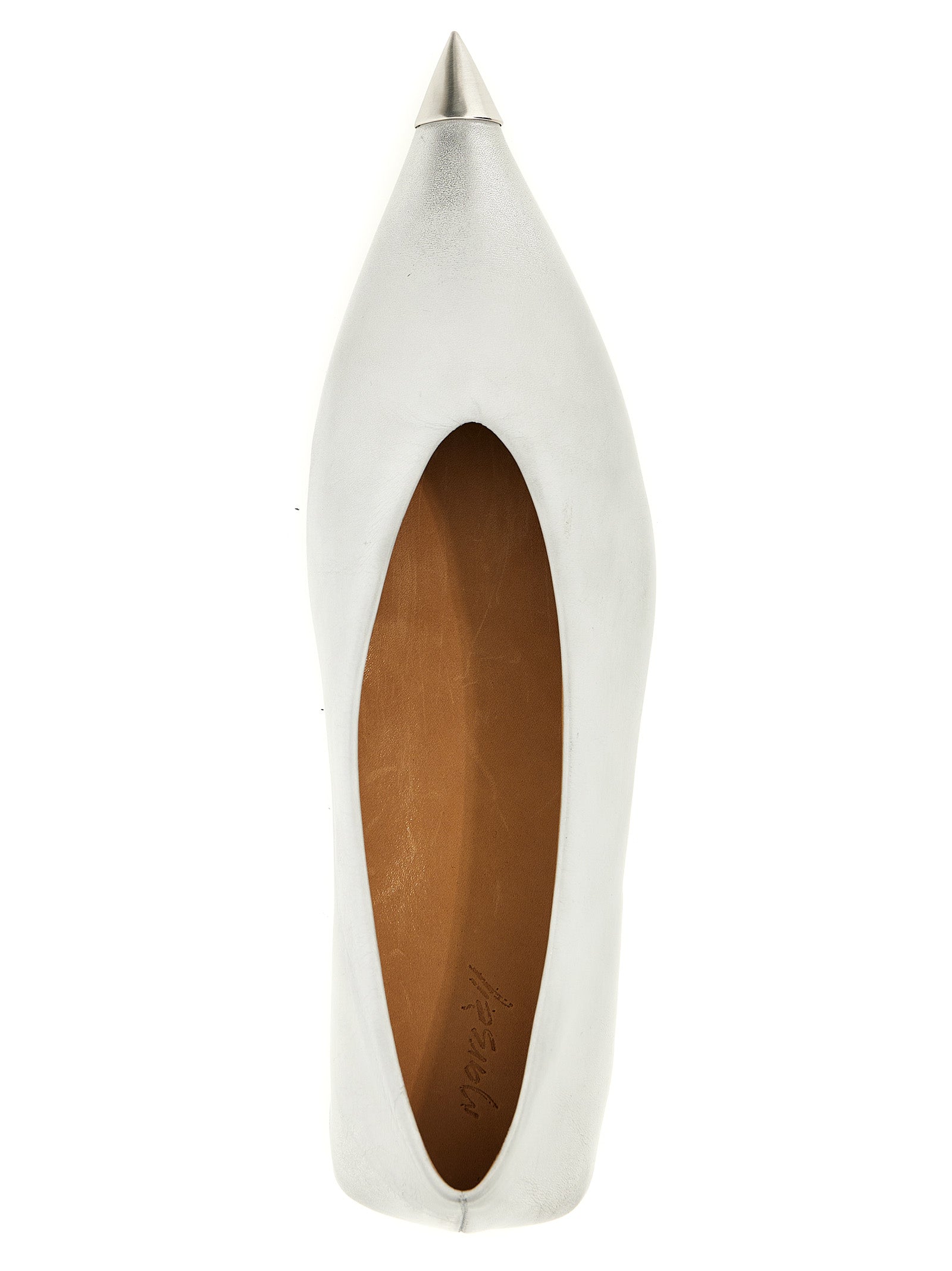 Marsell Silver Calfskin Ballet Flats