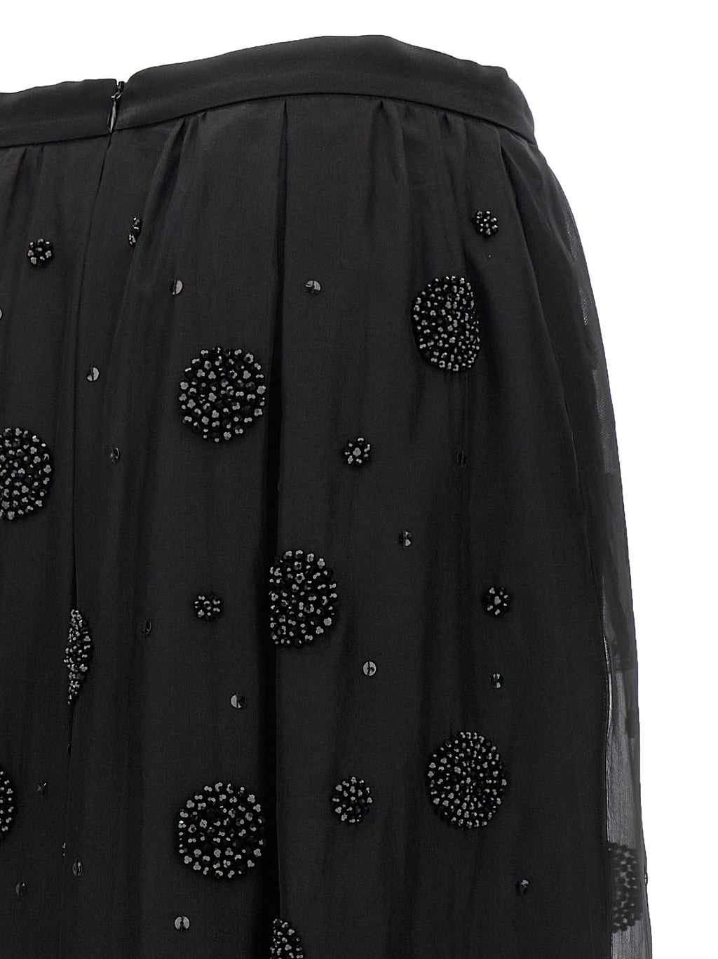 Max Mara Black Silk Midi Skirt