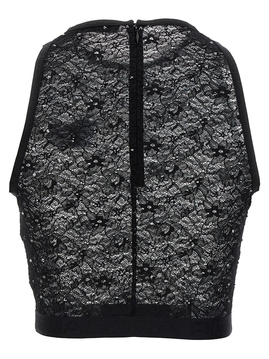 Alessandra Rich Black Polyamide Sleeveles T-Shirt