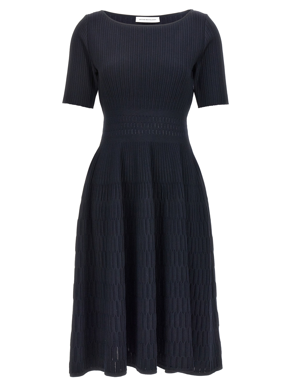 ANTONINO VALENTI Blue Viscose Midi Dress