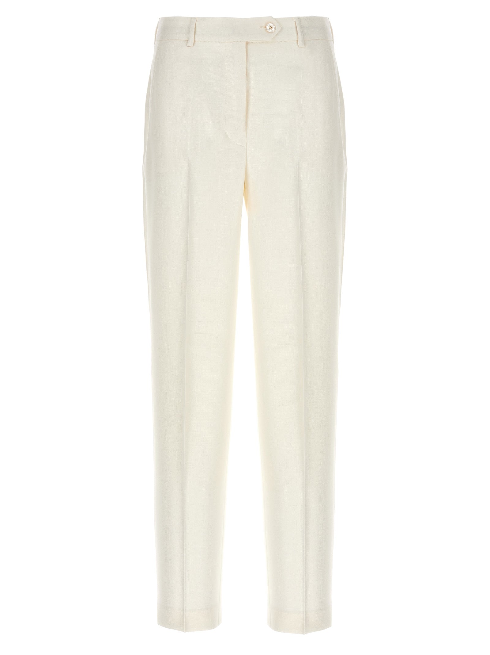 Kiton White Viscose Pants
