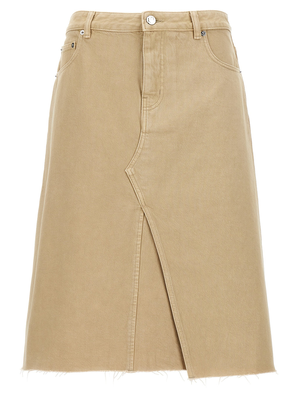 Tory Burch Beige Cotton Midi Skirt