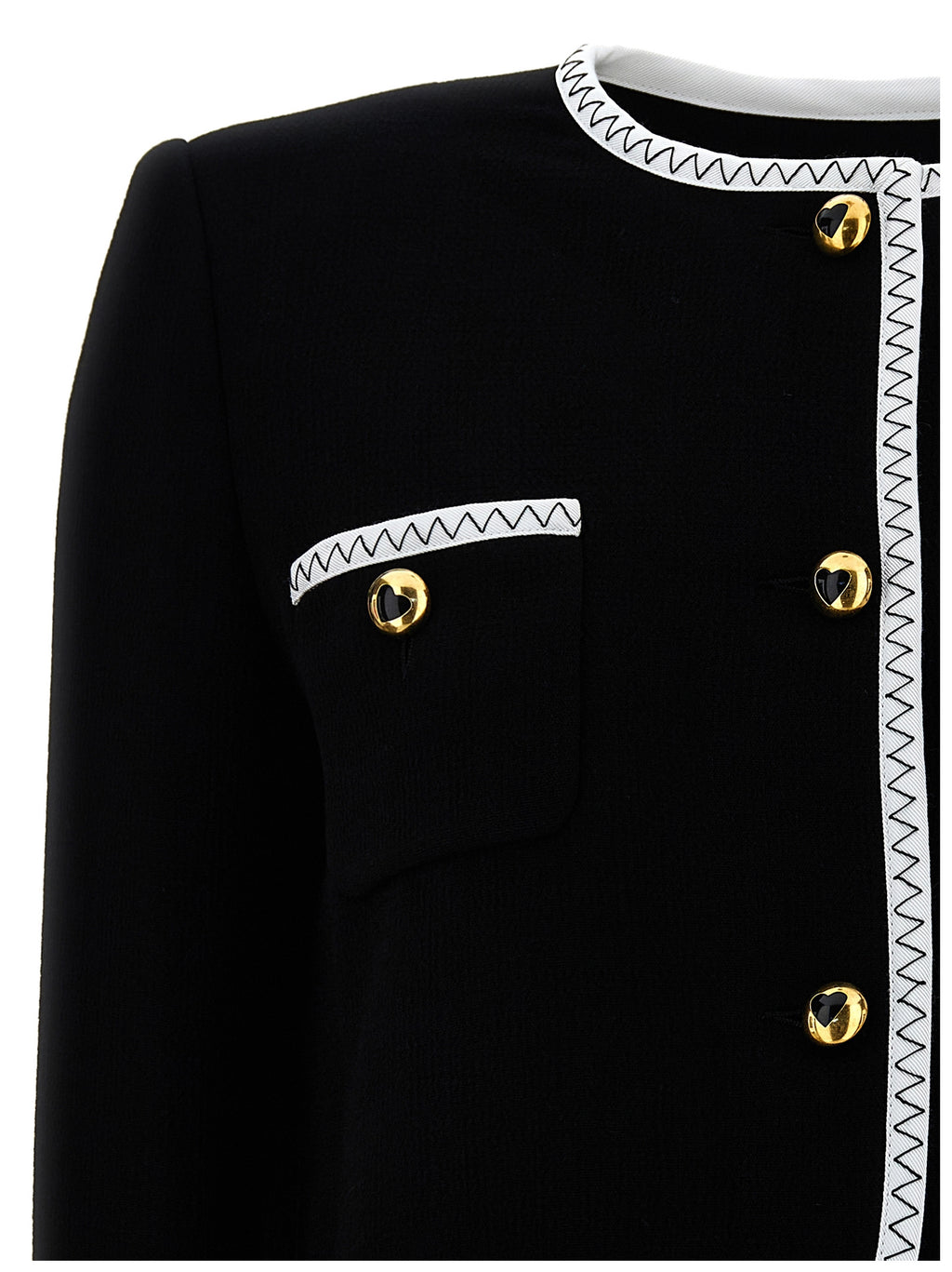 Moschino Bicolor Viscose Full-Length Jacket