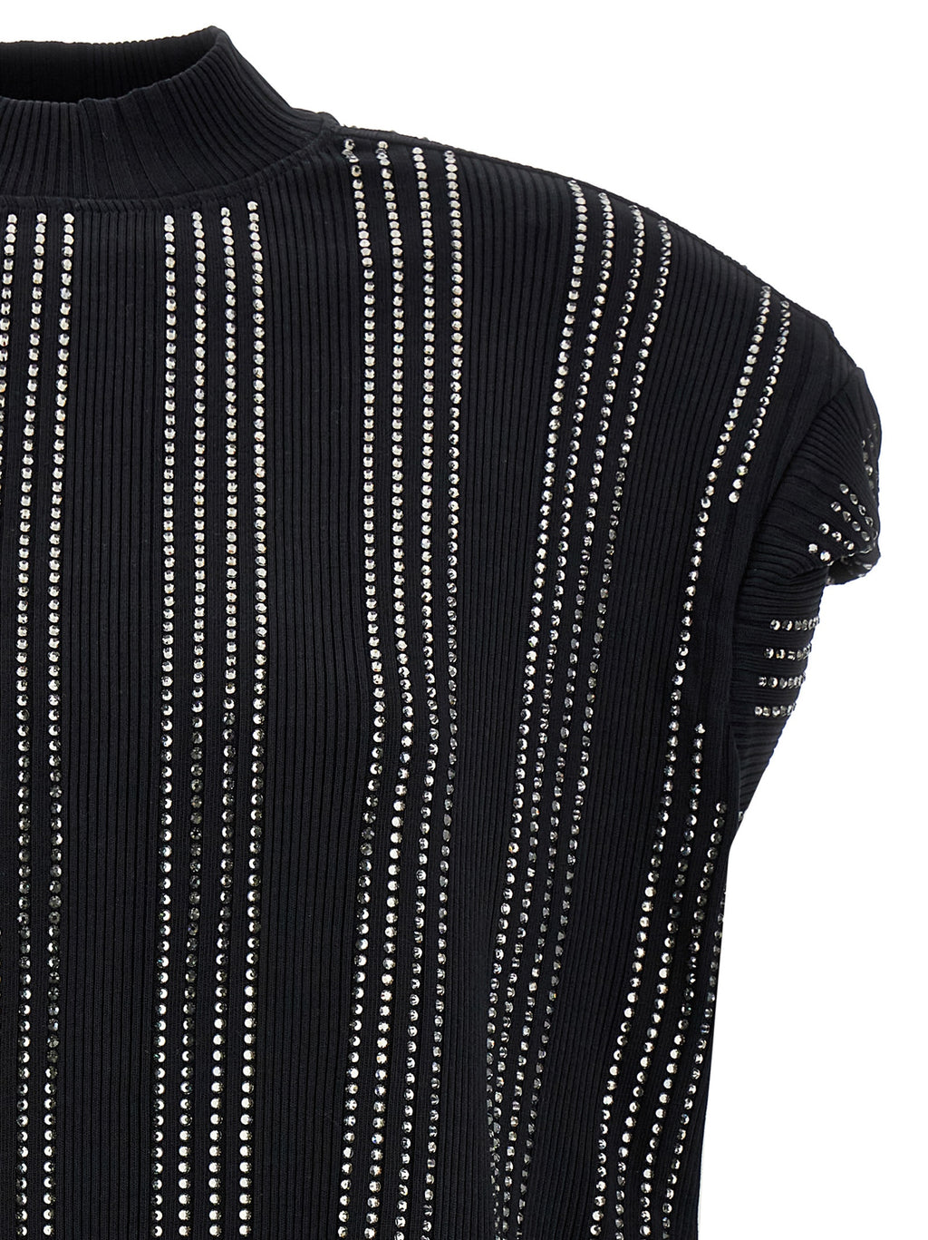 The Attico Black Cotton Short Dress