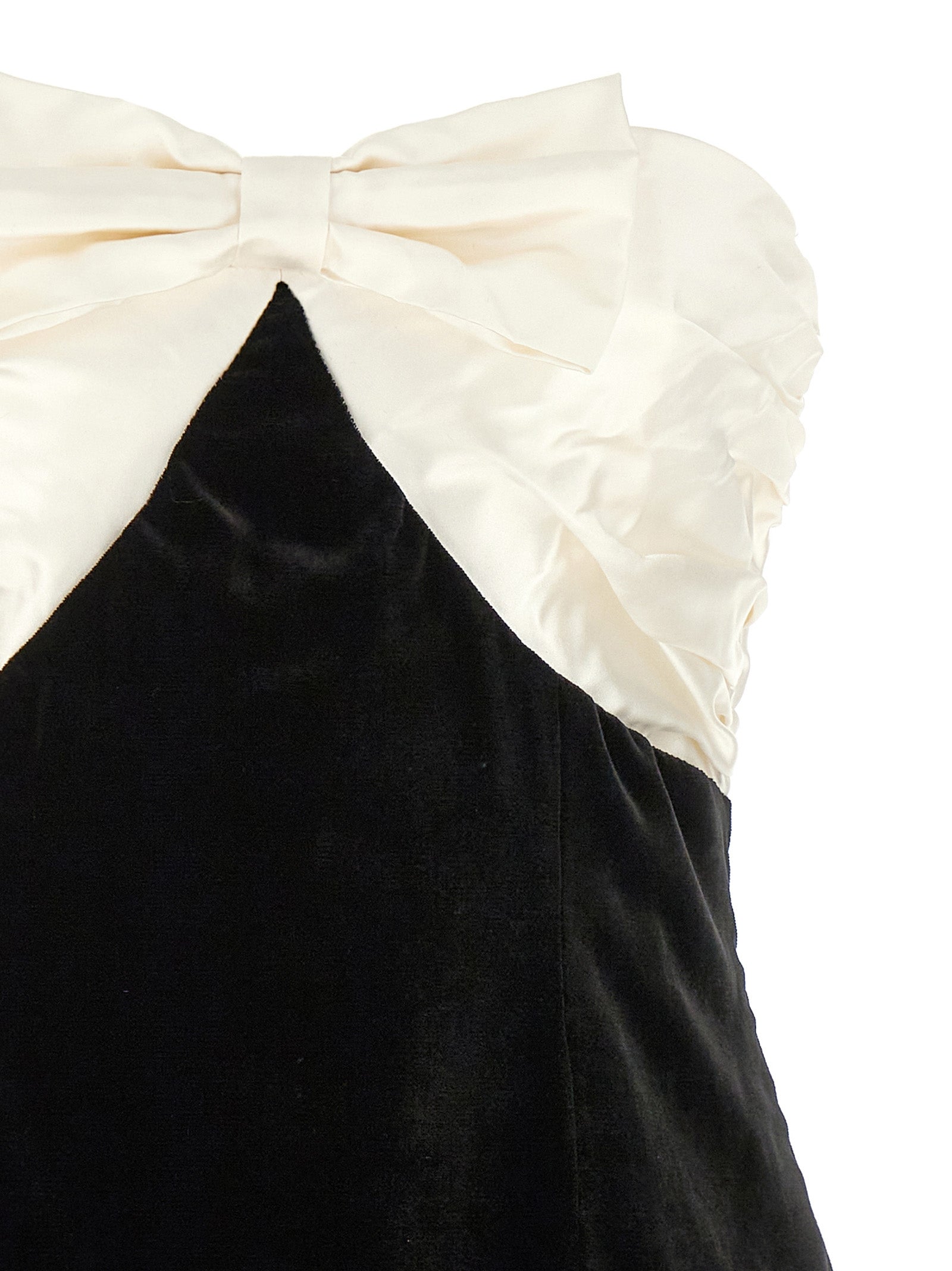Alessandra Rich Bicolor Silk Short Dress
