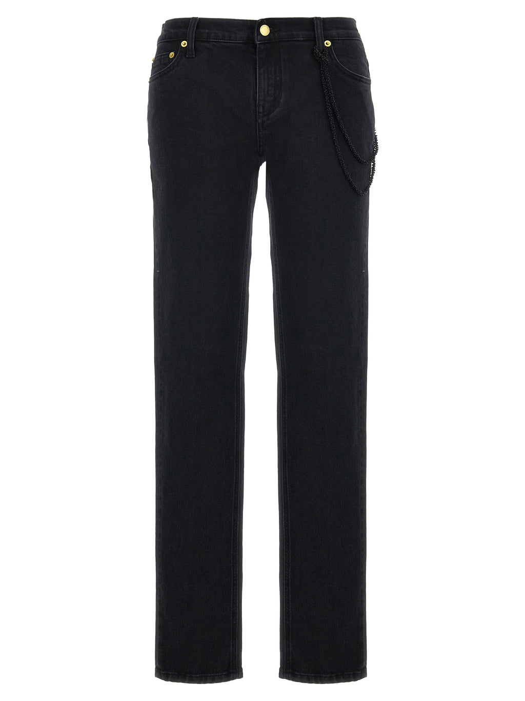 Darkpark Black Cotton Straight-Leg Jeans