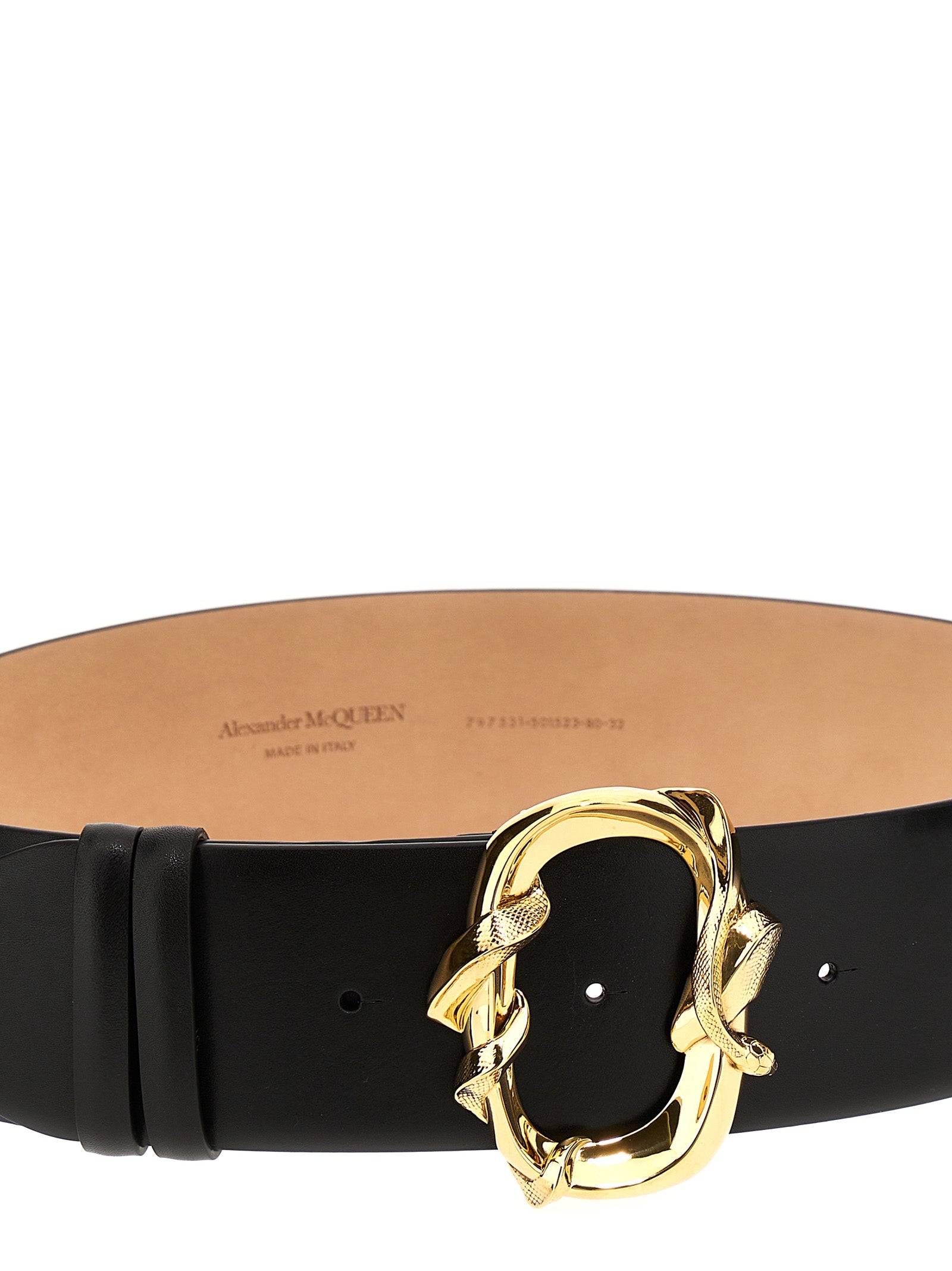 Alexander McQueen Black Cowhide Regular Belt