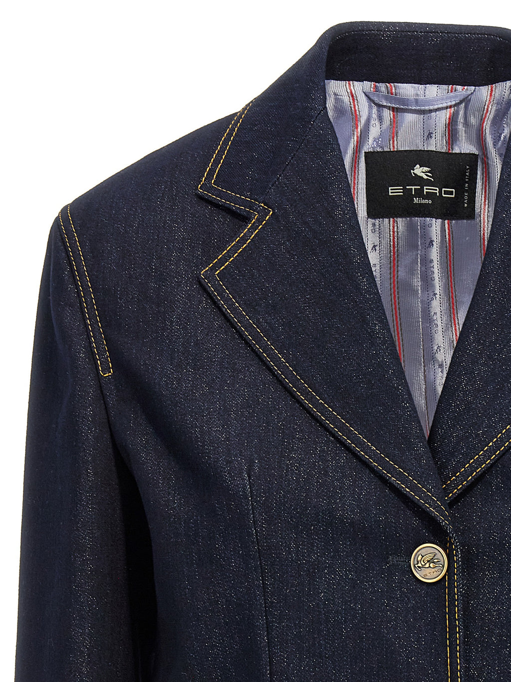 Etro Blue Cotton Blazer