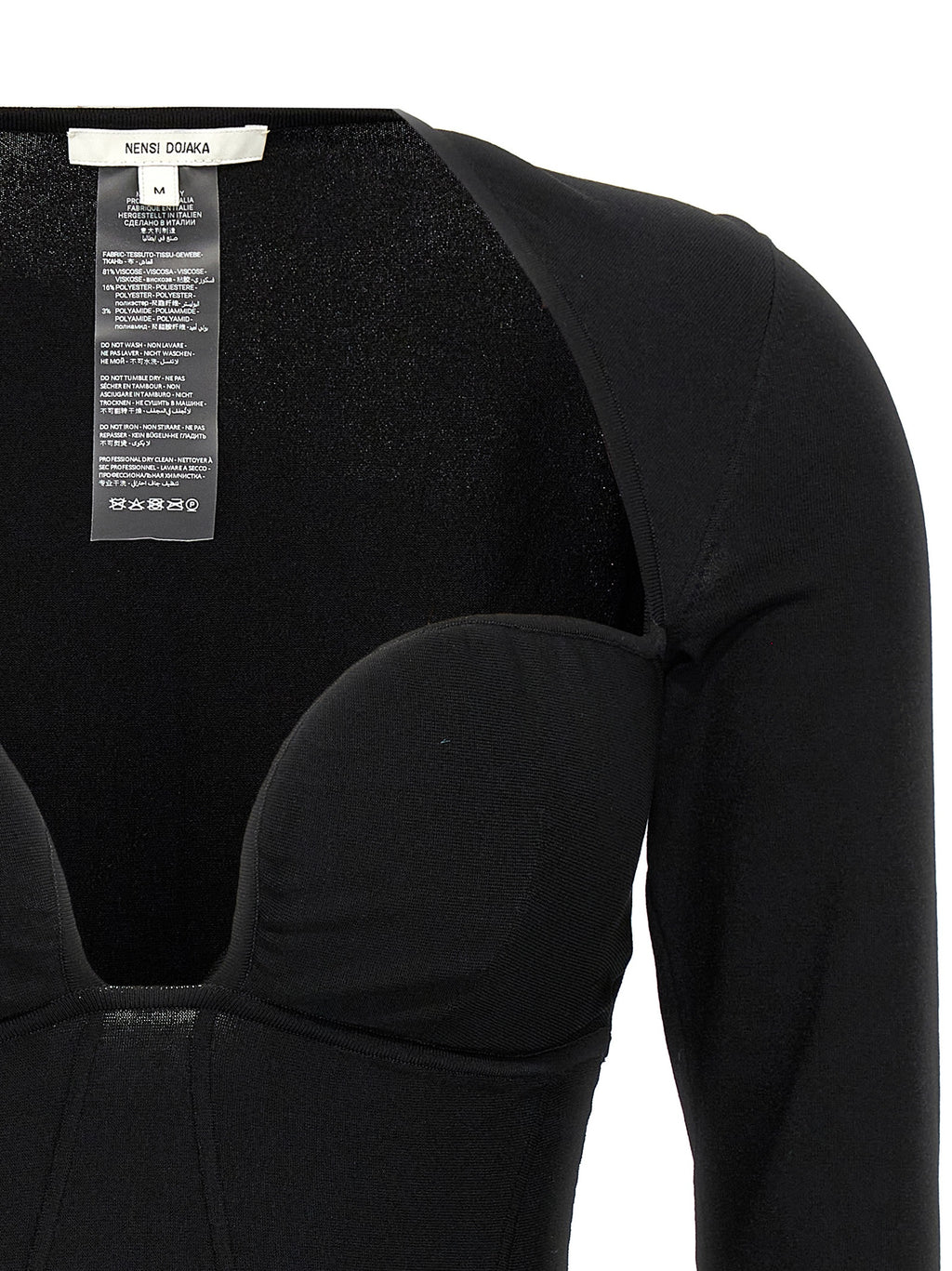 Nensi Dojaka Black Viscose Tank Tops