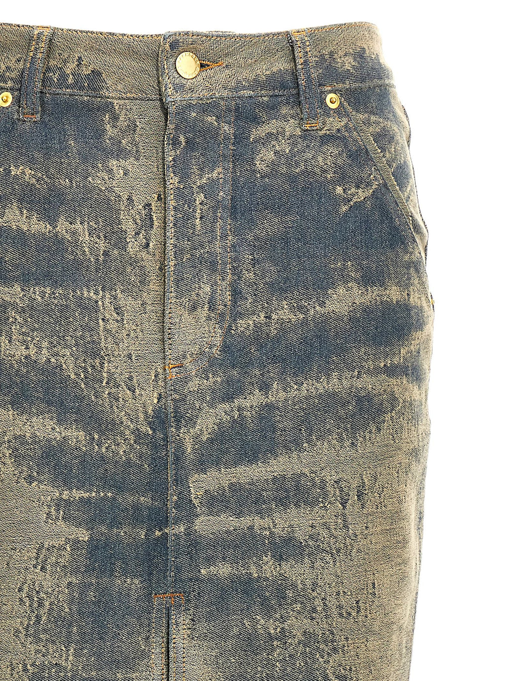 Darkpark Blue Cotton Mini Skirt