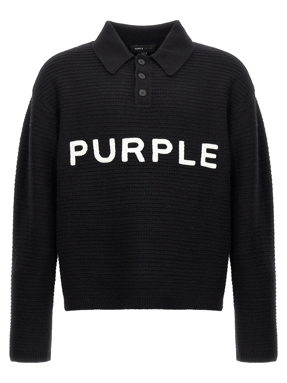 PURPLE Black Wool Cardigan