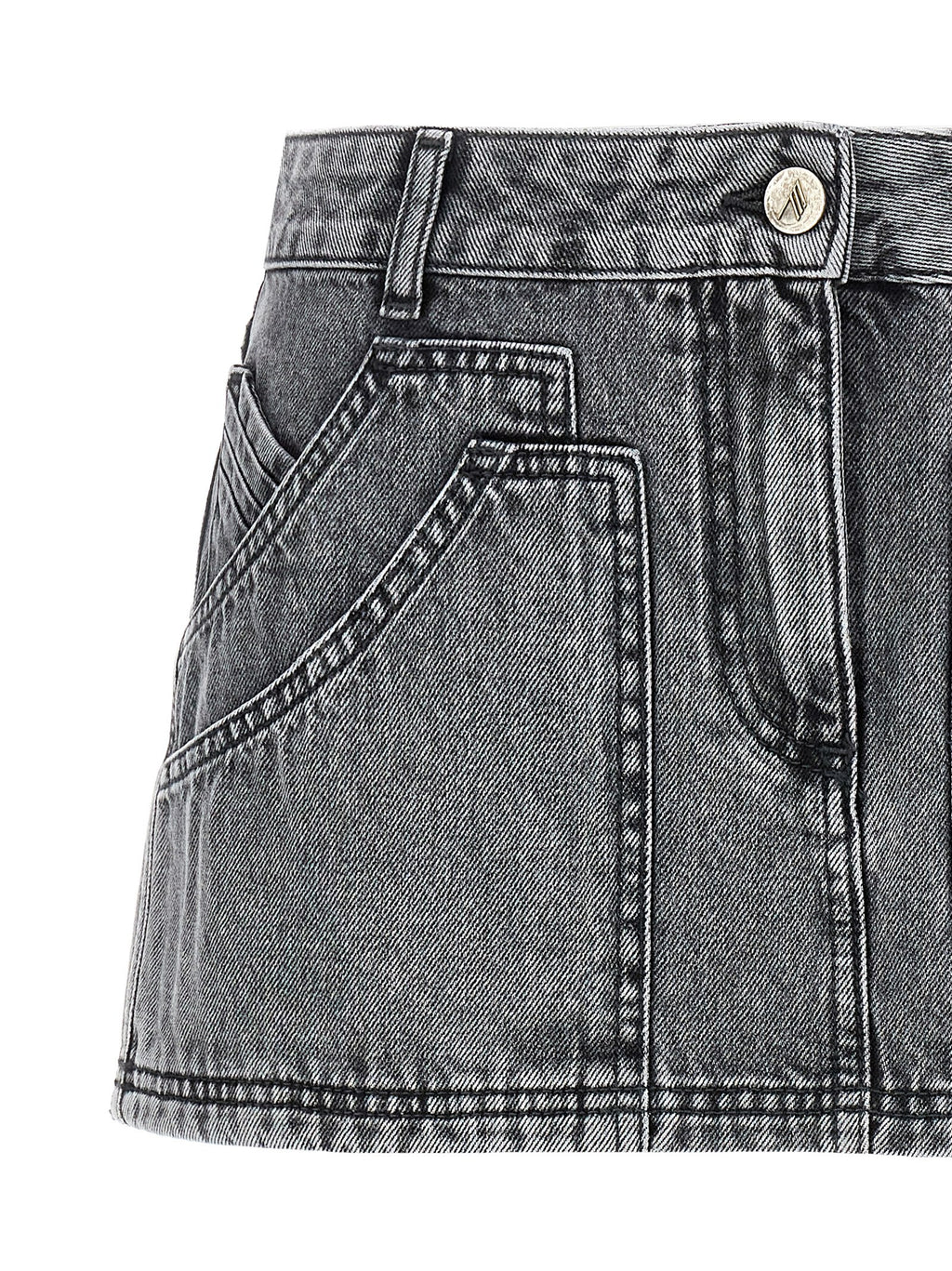 The Attico Gray Cotton Long Skirt