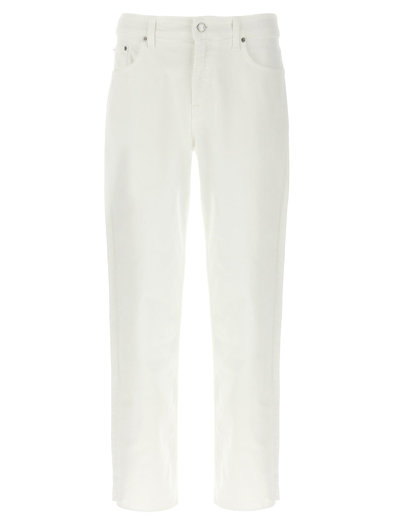 Department 5 White Cotton Straight-Leg Jeans