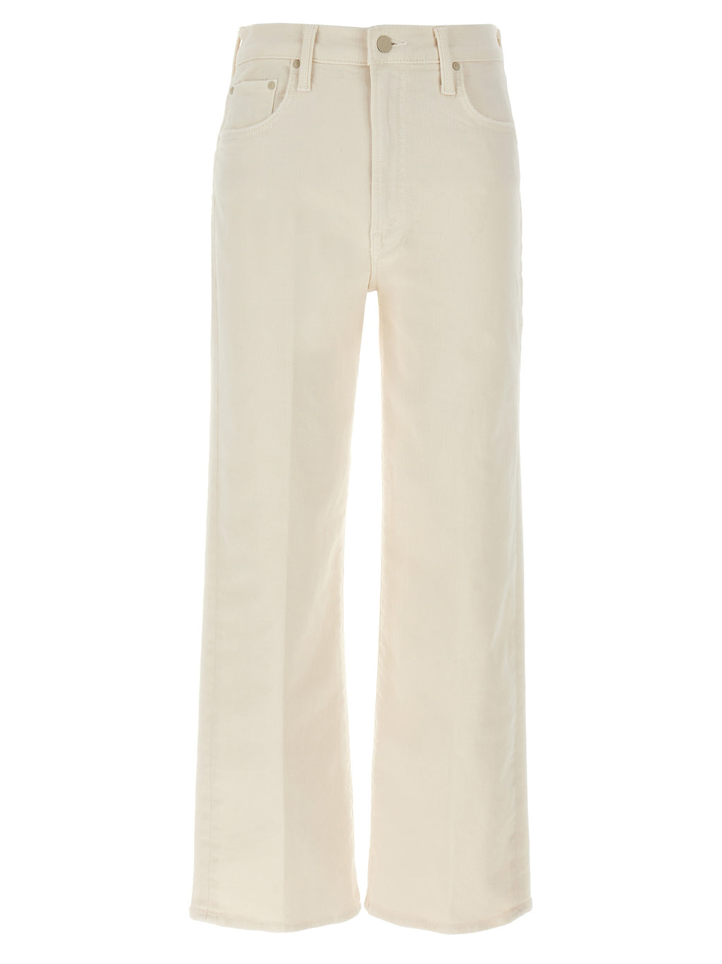 Mother Denim White Cotton High-Waisted Jean