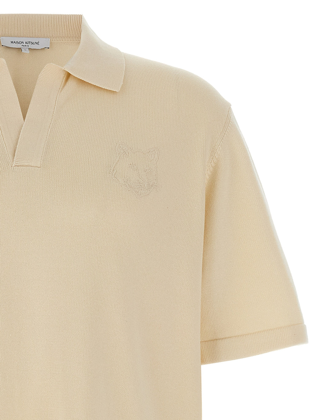 Maison Kitsuné Beige Cotton Polo Shirt