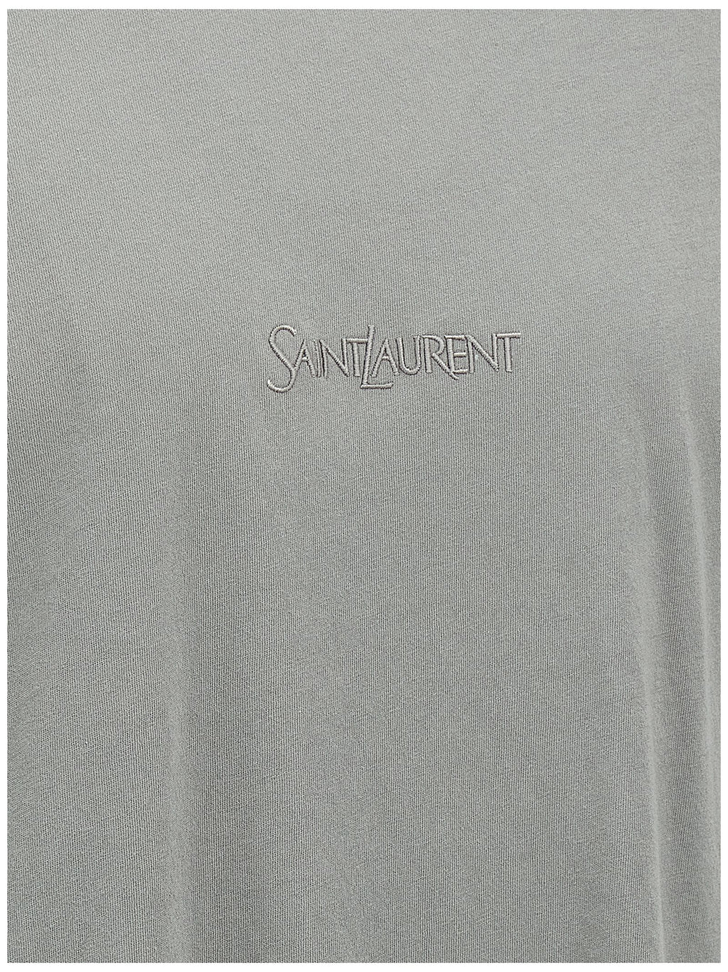 Saint Laurent Gray Cotton T-Shirt