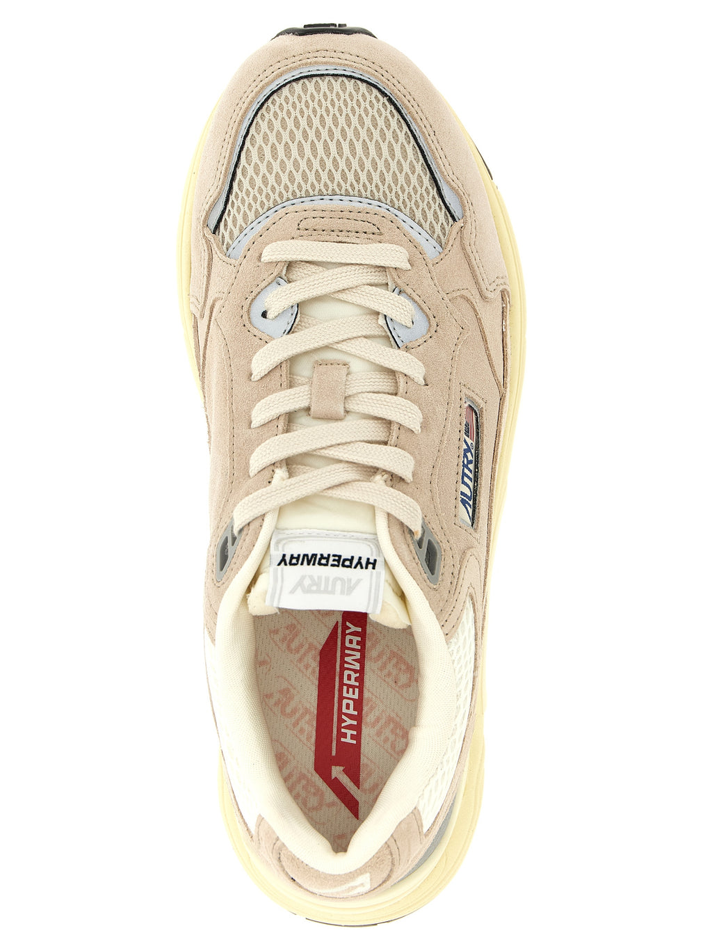 Autry Beige Cowhide Athletic Sneakers