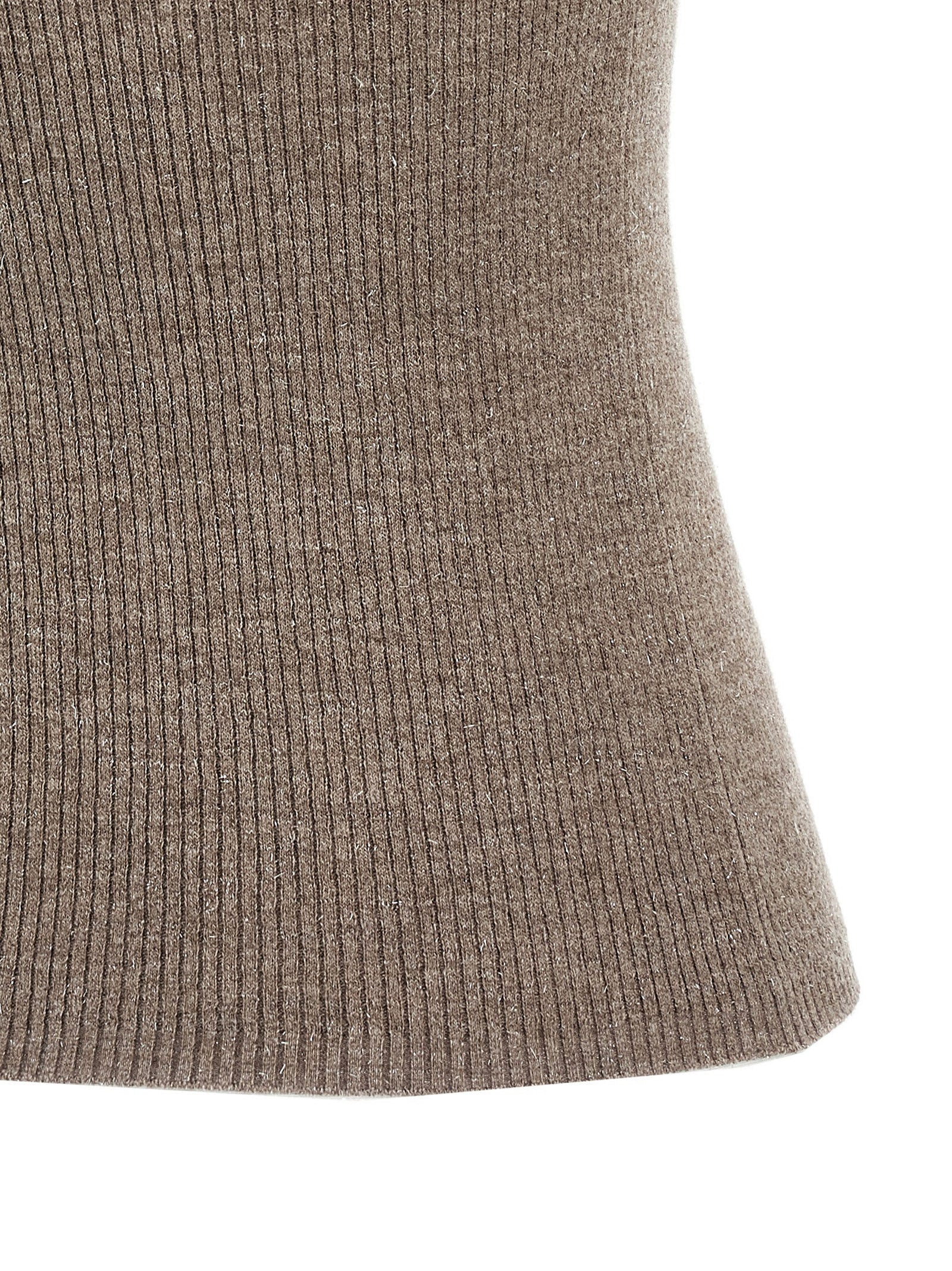 Brunello Cucinelli Brown Cashmere Sleeveles Sweater