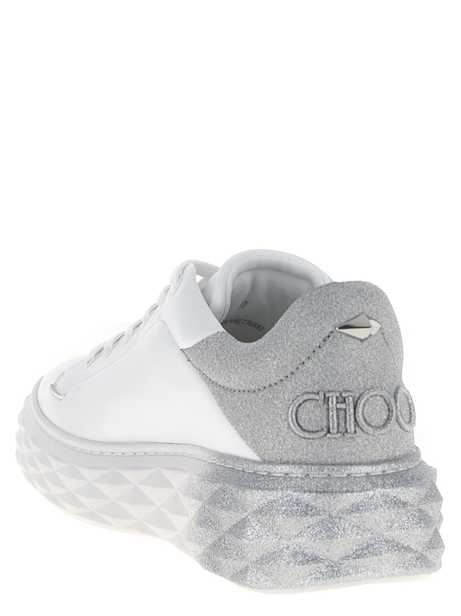 Jimmy Choo Silver Leather Chunky Sneakers