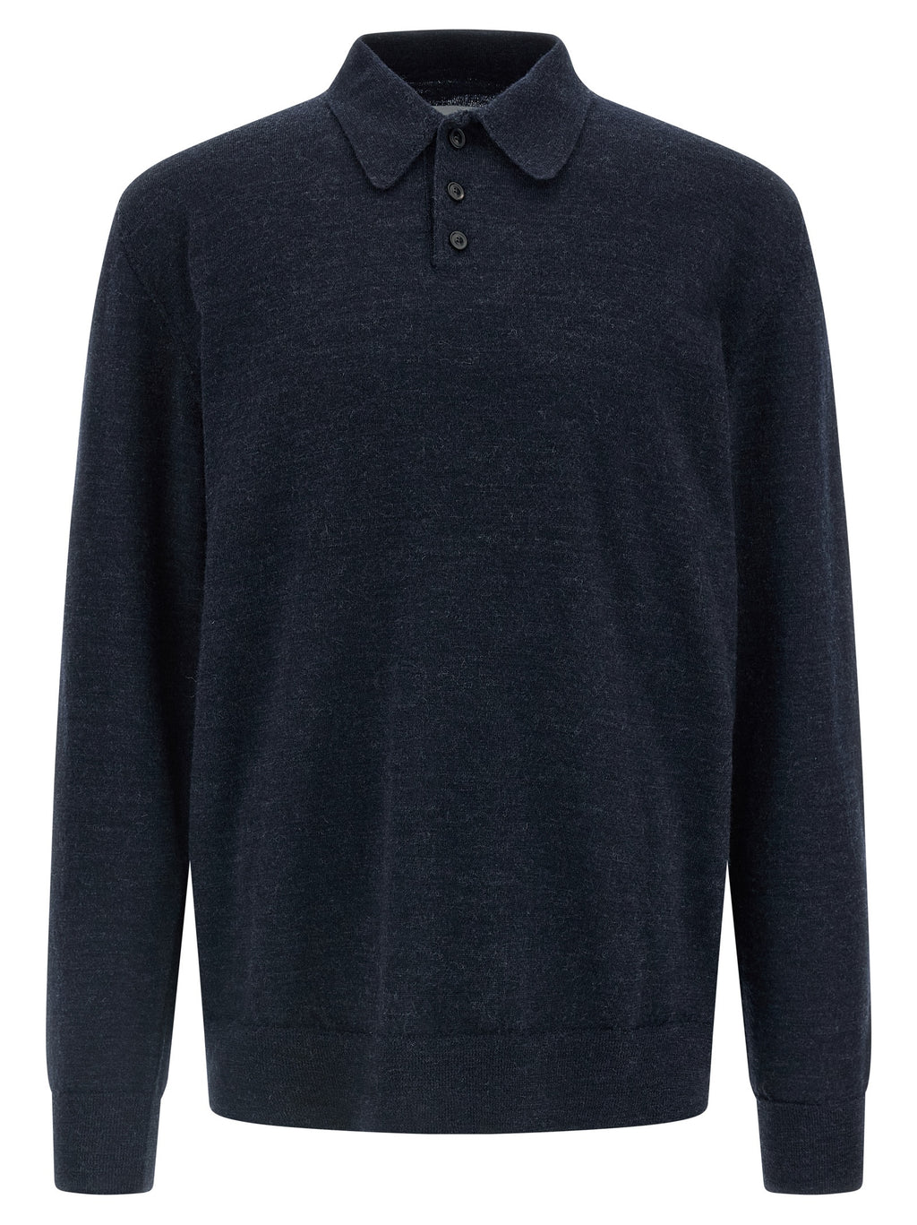 Maison Margiela Blue Wool Polo Shirt