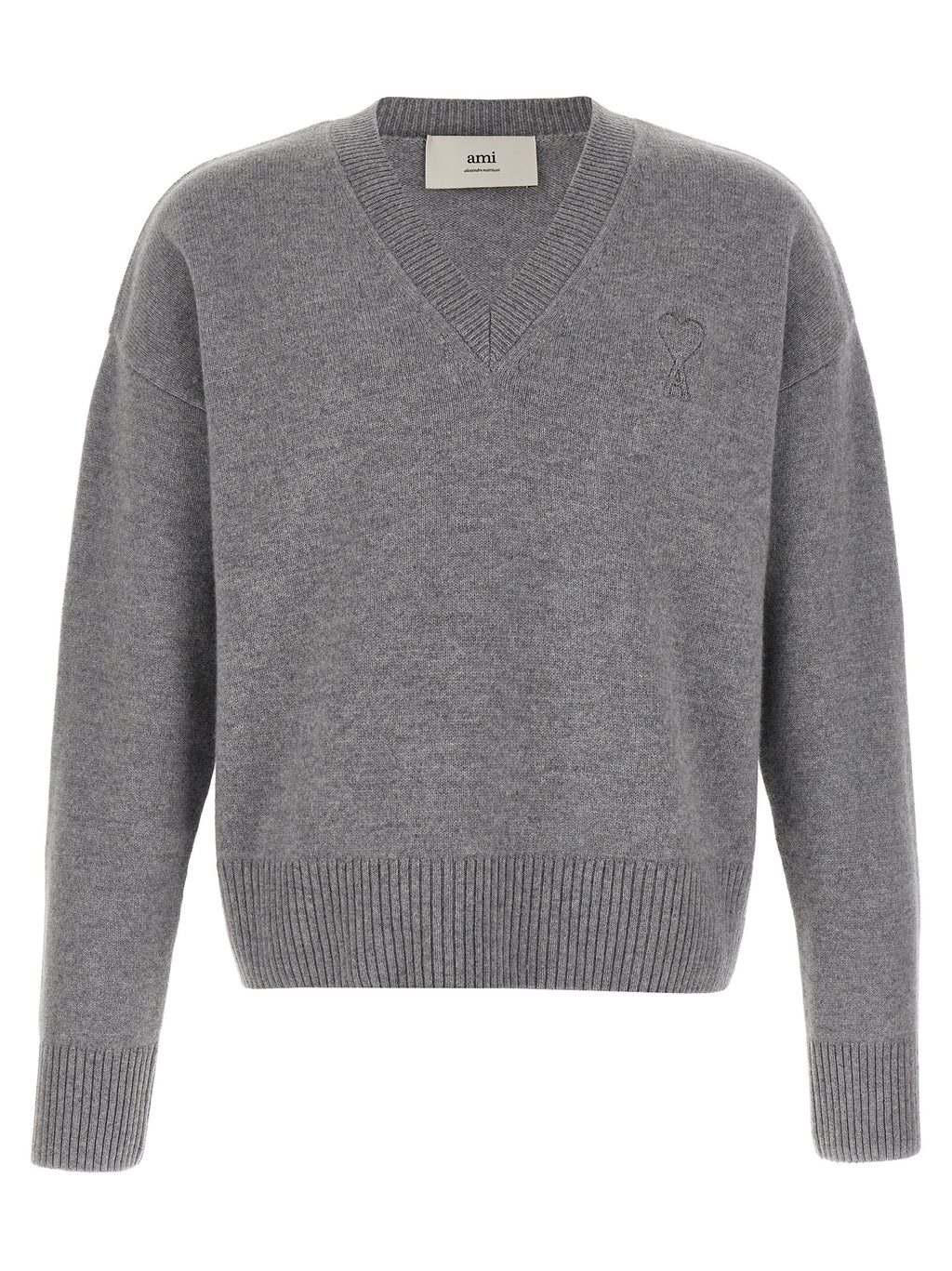 Ami Paris Gray Wool Cardigan
