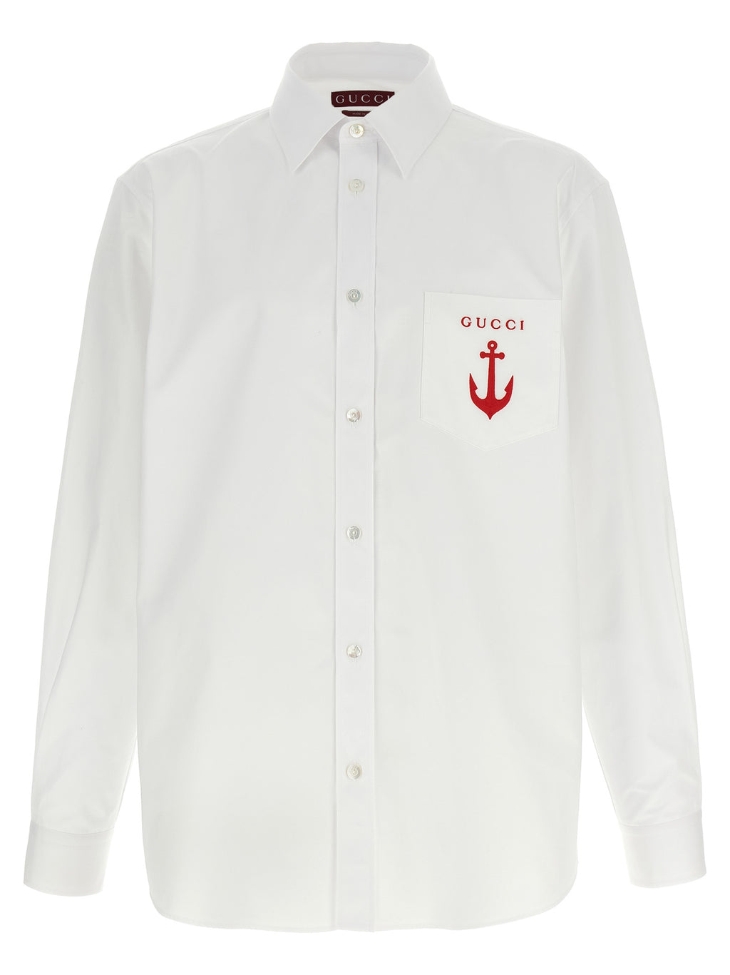 Gucci White Cotton Blouse