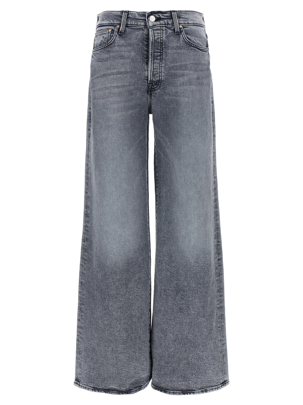 Mother Denim Gray Cotton Relaxed Fit Jeans