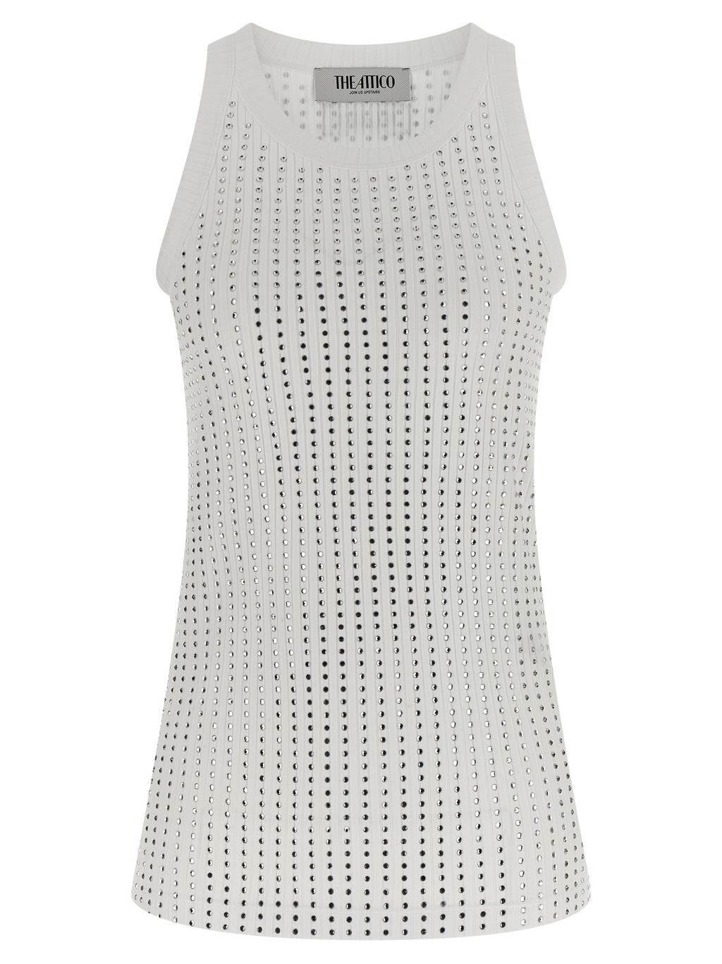 The Attico White Cotton Sleeveles T-Shirt