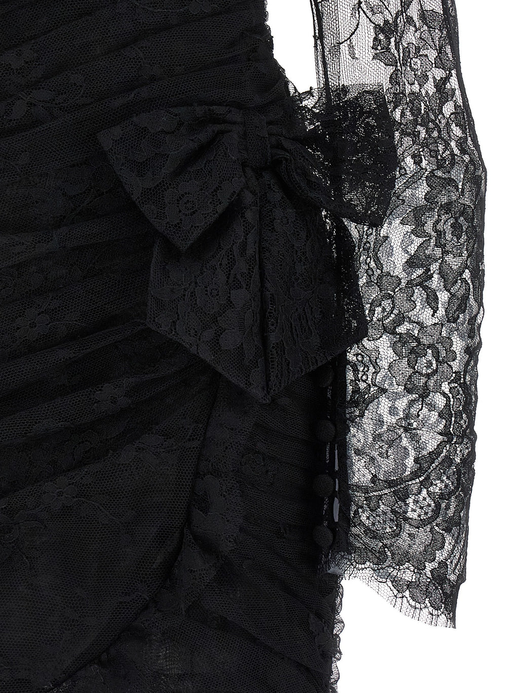 Alessandra Rich Black Organic Cotton Short Dress