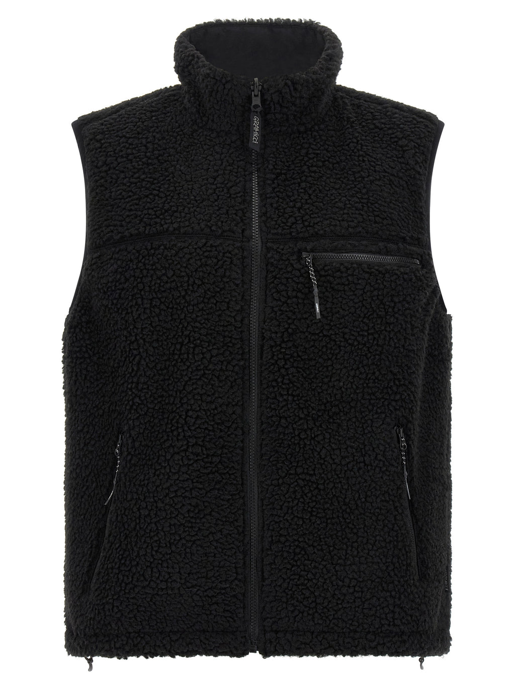 Gramicci Black Polyester Sleeveless Jacket