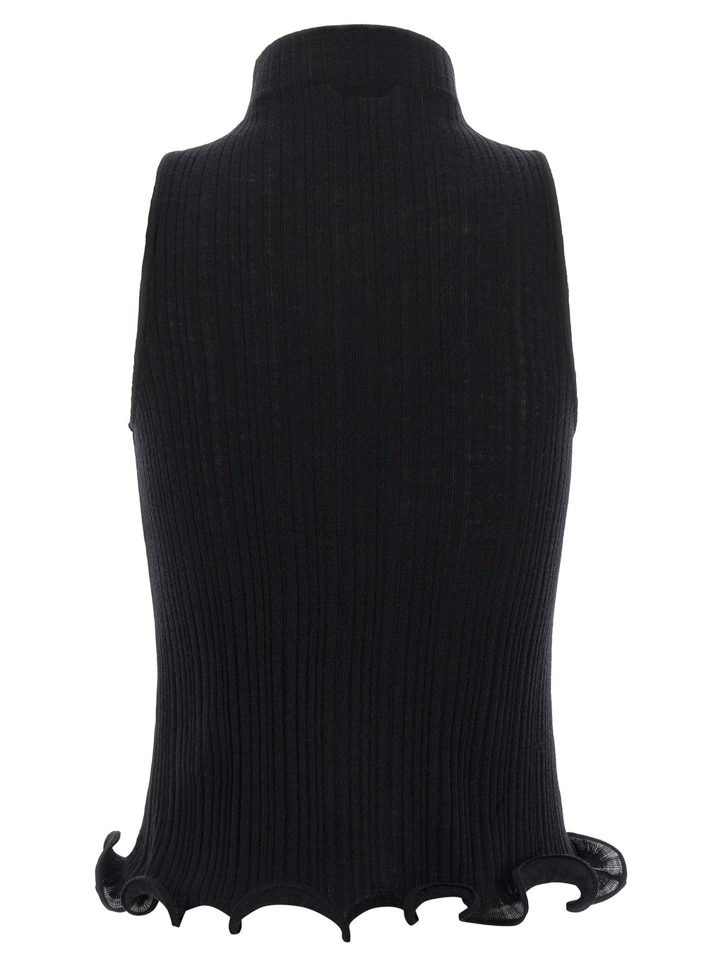Fendi Black Polyester Sleeveles T-Shirt