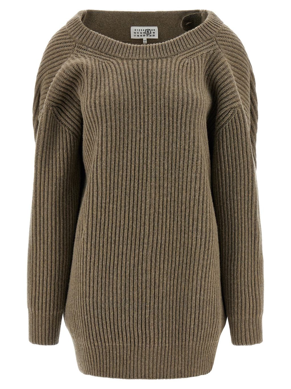MM6 Maison Margiela Beige Virgin Wool Short Dress