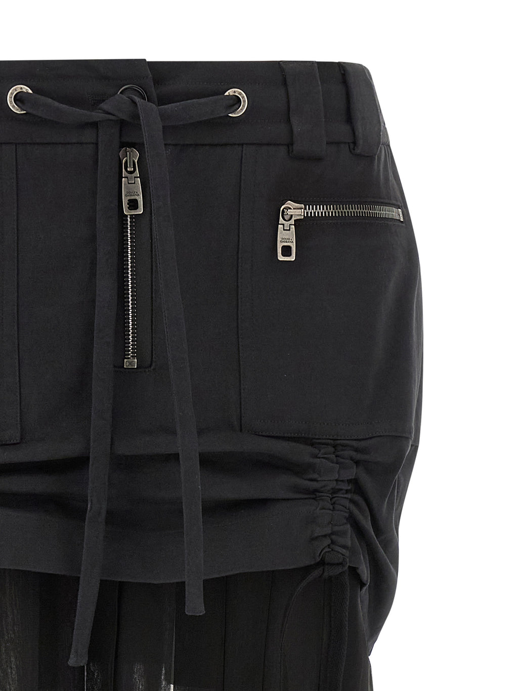 Dolce & Gabbana Black Silk Midi Skirt