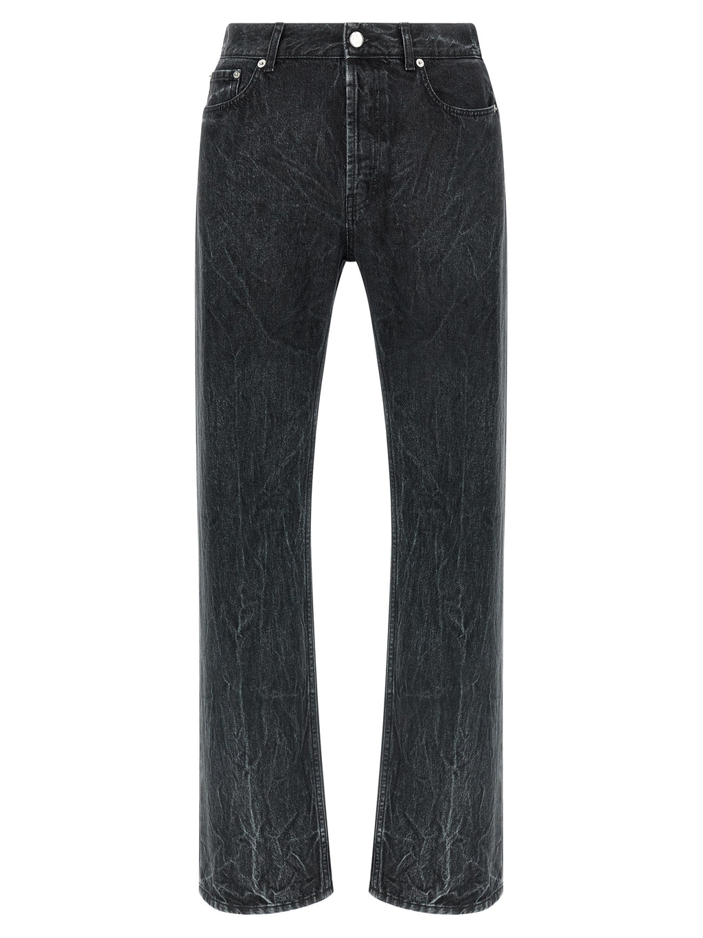 SÉFR Black Cotton Straight-Leg Jeans