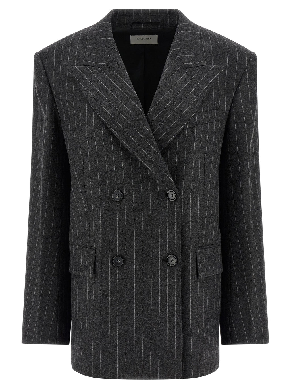 Sportmax Gray Virgin Wool Blazer
