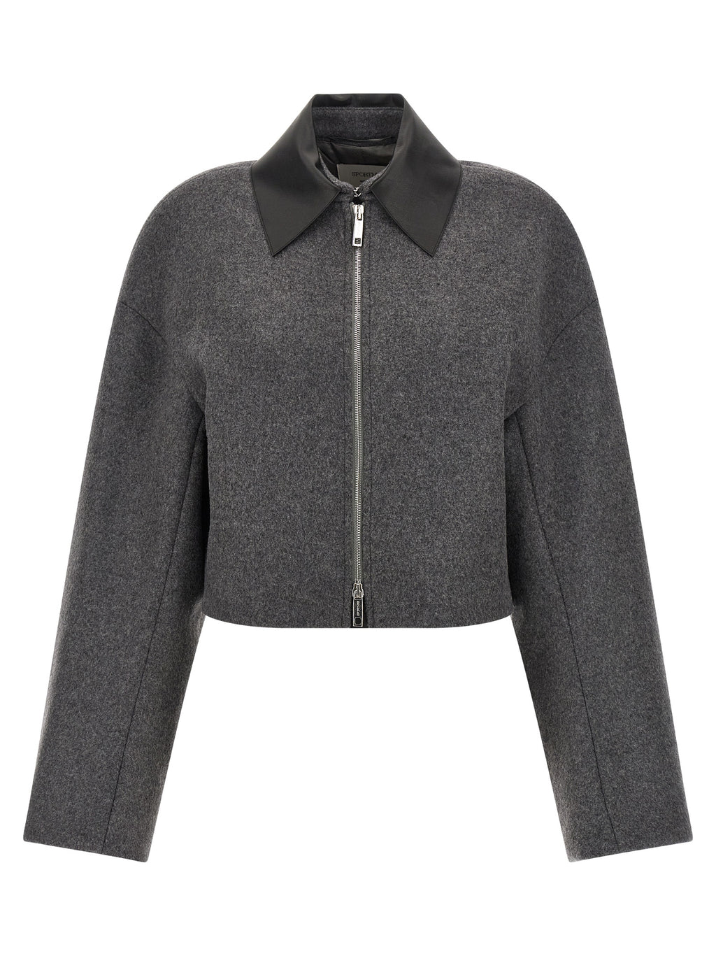 Sportmax Gray Virgin Wool Full-Length Jacket