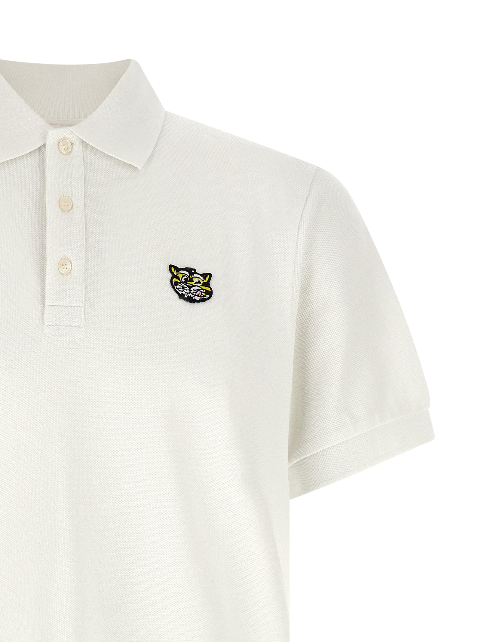 Kenzo White Cotton Polo Shirt