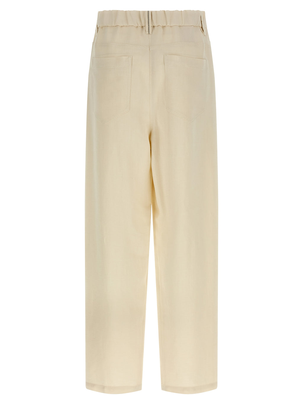 Brunello Cucinelli White Viscose Casual Pants